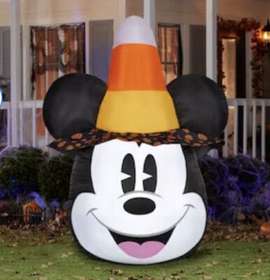 Disney Mickey Mouse with Candy Corn Hat Halloween Airblown Inflatable 6 Ft.