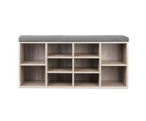 Entry Hallway Sideboard Storage Shoe Rack Organiser Shelf Padded Seat Bench - Picture 3 of 7