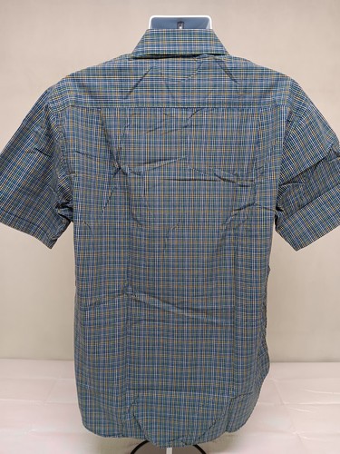 Vintage Colours By Alexander Julian Lrg Blue Yellow Plaid Short Sleeve Button Up - Picture 10 of 13