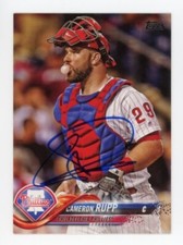 SIGNED BASEBALL CARD AUTO TOPPS 2018 PHILADELPHIA PHILLIES CAMERON RUPP #308