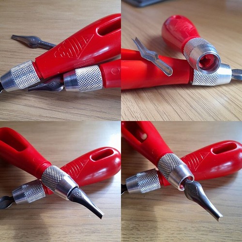Essdee lin mangos de corte rojo paquete de 12 herramientas de corte linóleo ferreles de aluminio LH12 - Imagen 3 de 5