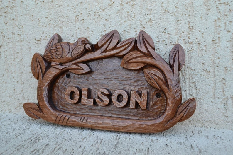 personalized home Decor, address numbers, Wood carving address sign house number - Image 4 of 4