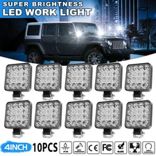 10PCS 4" Inch LED Work Light Pods Spot Reverse Fog Lights Off Road Truck Tractor