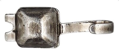 Bead Tips, 100 Antiqued Silver Plated Brass 9x5mm Square to Hide Knots
