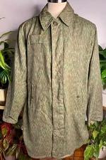 VTG CZECH BUNDA KONGO PARKA ARMY COAT GREEN COTTON PRINT*L/XL