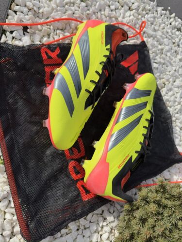 Adidas Men’s Predator Elite FG Soccer Size 9.5 US Yellow/Pink IF5441 - Picture 2 of 11