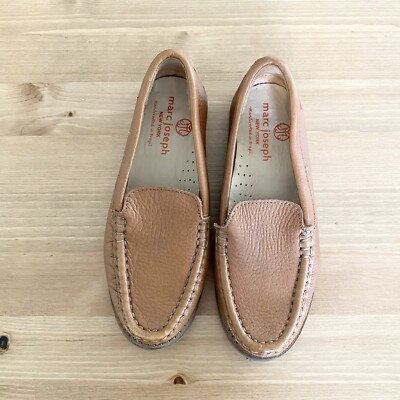 Marc Joseph Kids Slip On Brown Leather Loafers Boat Shoes Sz 11.5 Wedding Preppy