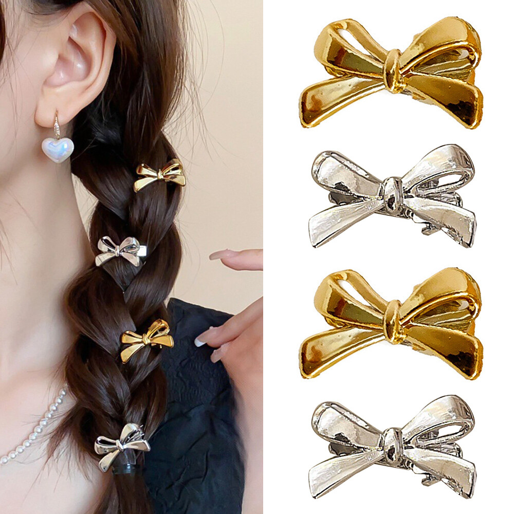 Hair Accessories Forehead Bangs Clip Hairpin Imitation Alloy Mini Bow Hair Clips
