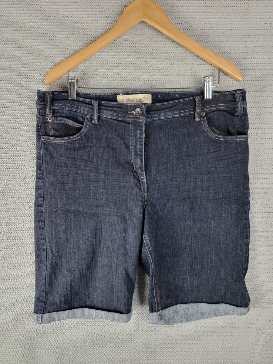 Contrast jean shorts denim size 15 womens blue casual summer