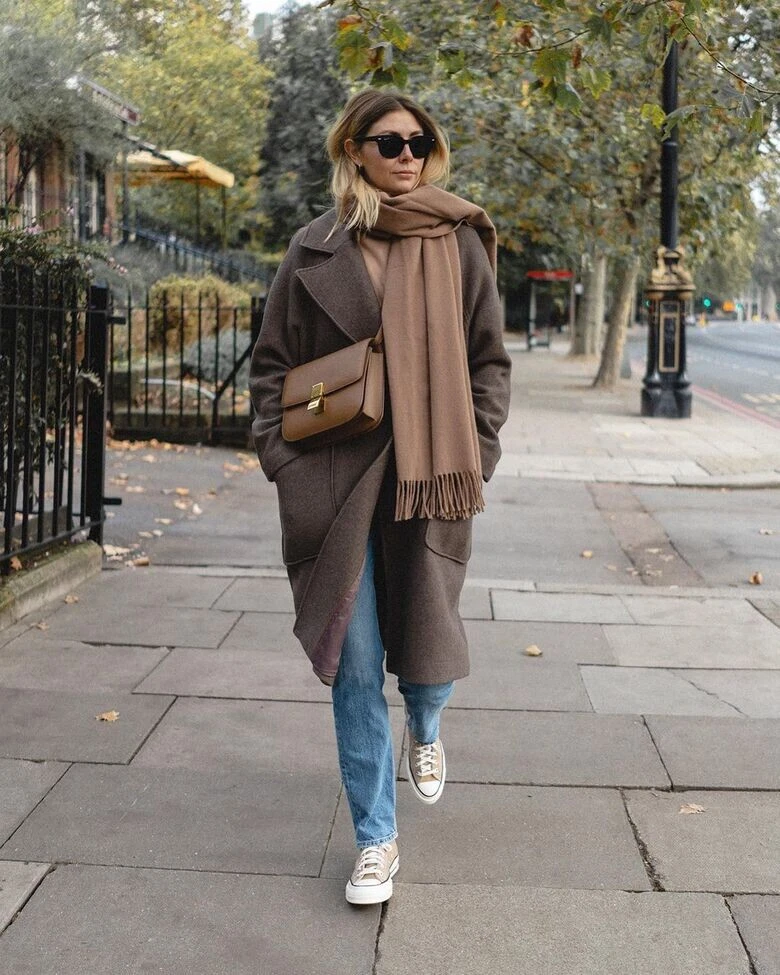 Acne Studios Light Brown Melange Wool Scarf | eBay