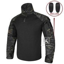 KRYDEX Gen3 Combat Shirt Army Uniform Elbow Pads Clothing Black MC Camo Airsoft