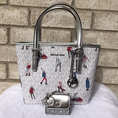 Michael Kors Jet Set Girls XS Carryall Tote Shoulder Crossbody Bag AirPods Case