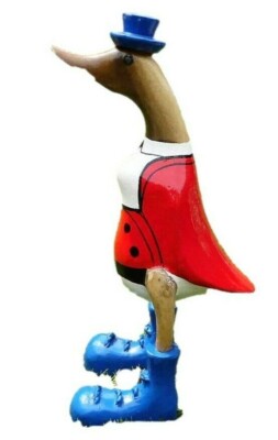 Holz Laufente Zirkusdirektor 27cm Holz Ente Im Party Look wodden duck goes Party