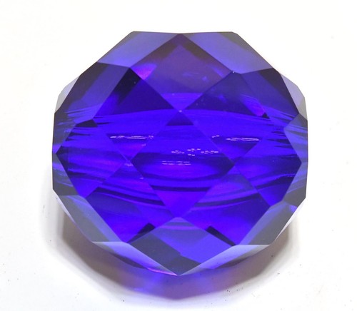 VINTAGE GLASS OR CRYSTAL COBALT BLUE INDIGO BLUE BREAK SPACER FOR FLOOR LAMP - Picture 4 of 6