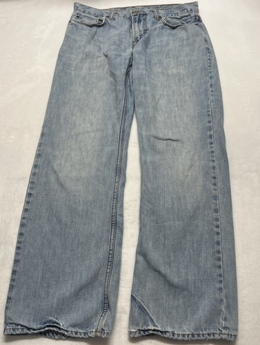 Pantalones de mezclilla American Eagle para hombre 32x32 (30) corte bota desteñido lavado claro desgastados - Imagen 16 de 16