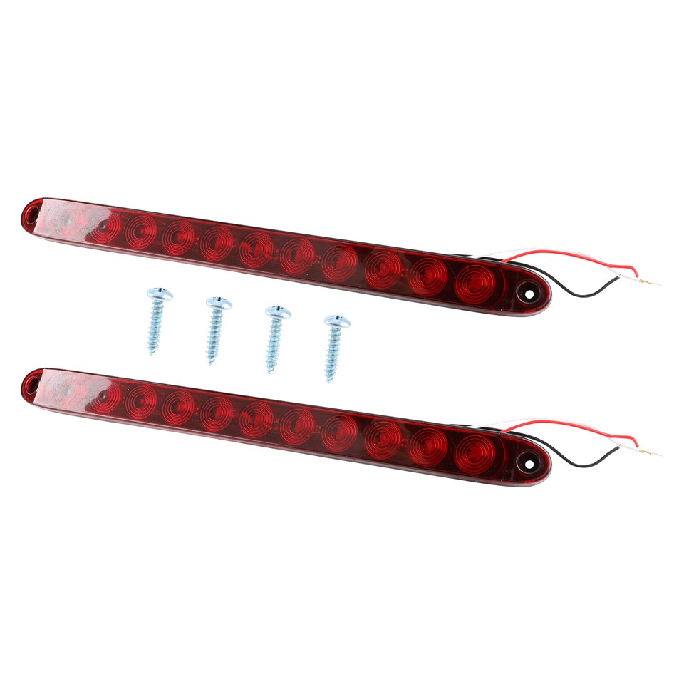 2X 16" Red Truck Trailer Light Bar 11 LED Stop Turn Tail Brake Lights