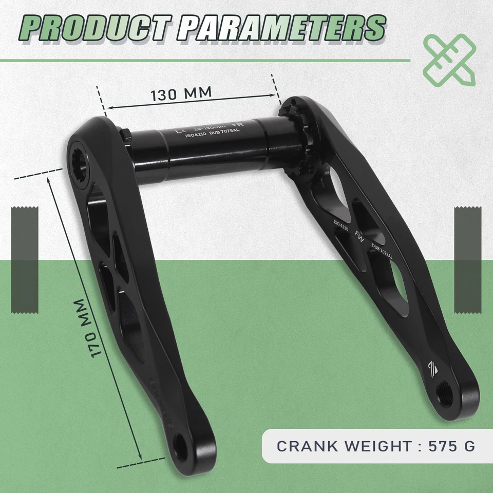 BUCKLOS 170mm DUB 29mm Boost BB68/73mm Enduro MTB Bike Cranks BSA Direct Mount - image 2 of 4