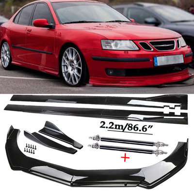For Saab 9-3 9-5 Front Bumper Lip Spoiler Chin Splitter Body Kits Glossy Black