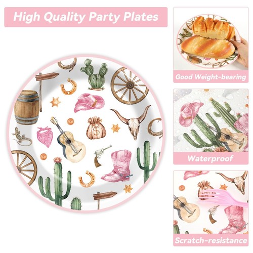 96pcs Western Cowgirl Party Plates and Napkins Cowgirl Party Decorations for ... - Picture 3 of 7