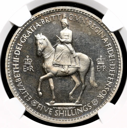 GREAT BRITAIN. 1953 Elizabeth II Coronation Proof Crown, NGC PF66 Cameo