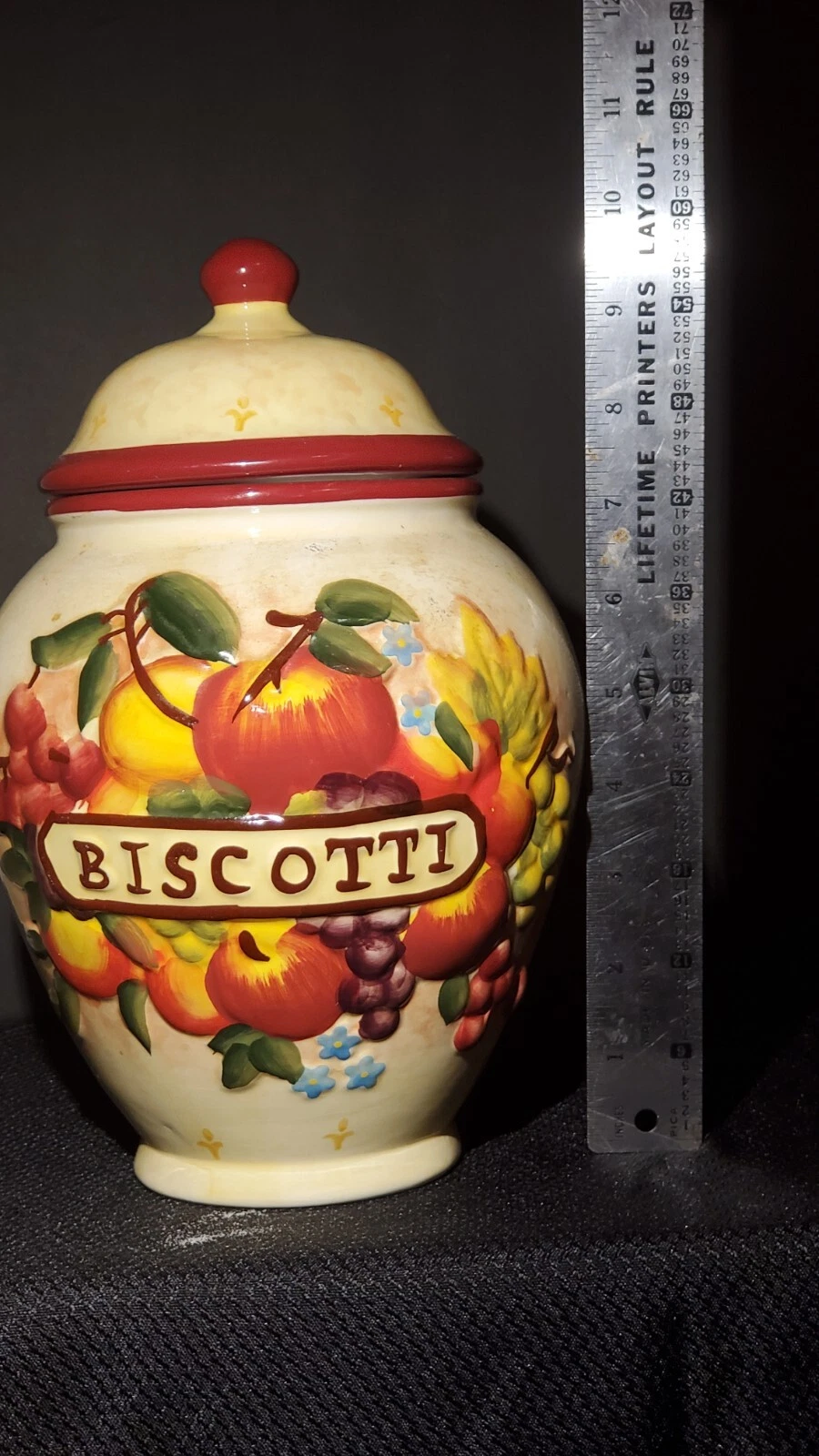 Vintage Biscotti Cookie Jar - Hand Painted For Nonni's