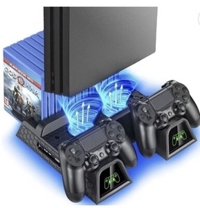 OIVO PS4 Standfuß, PS4 Lüfter, PS4 Kühler Mit PS4 Controller Ladestation Für PS4