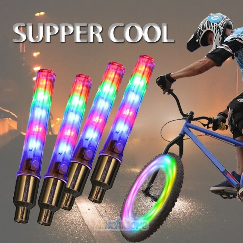 4pcs LED Flashing Light Bicycle Bike Tyre Tire Wheel Valve Spoke