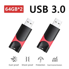 2x 64GB USB3.0 Flash Drive Memory Sticks Thumb Pen Drive Zip Drive High Speed