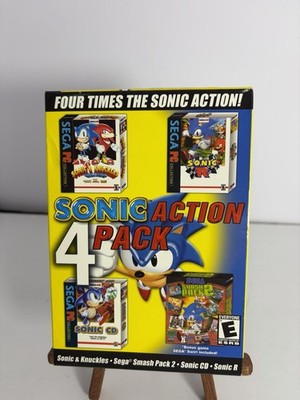 Sonic Action 4 Pack PC Big Box Sega CD Sonic R Knuckles Smash Pack 2 Activision 