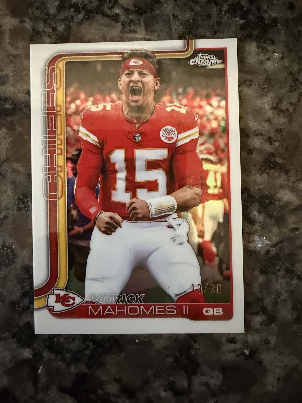 PATRICK MAHOMES II 2025 TOPPS CHROME IMAGE VARIATION WHITE 13/30 SSP