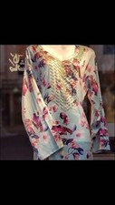 Floral Printed Multi-Color Kurta Decorative Neckline Traditional Women
