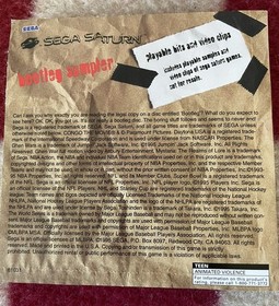 Sega Saturn Bootleg Sampler Demo Disc w/ Cardboard Sleeve &ndash; 1995