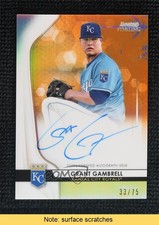 2020 Bowman Sterling Orange Refractor 33/75 Grant Gambrell Auto READ 0vs5