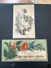 2-Pease & Edward’s Trade Cards-Dry Goods-Willimantic, CT.  U19