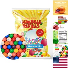 Fun and Fruity 1 lb Gumballs 260 Count Assorted Colors for Machine Refills