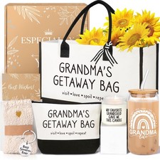 Grandma Gifts - Birthday Mothers Day Gifts for Grandma, Canvas Tote Bag Makeu...