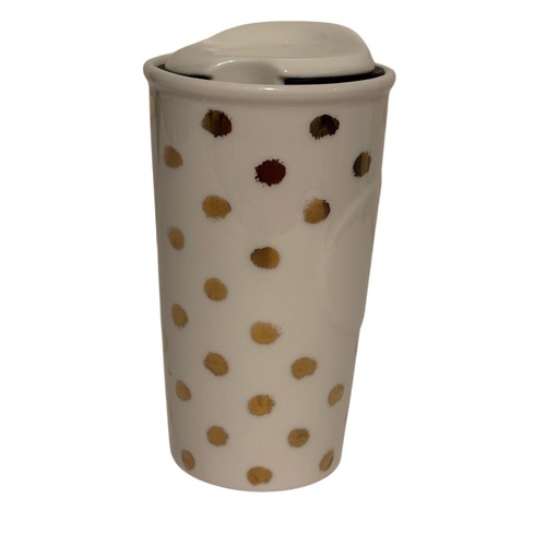 2014 Starbucks Double Wall Gold Dot Collection Traveler Mug - Bild 2 von 5