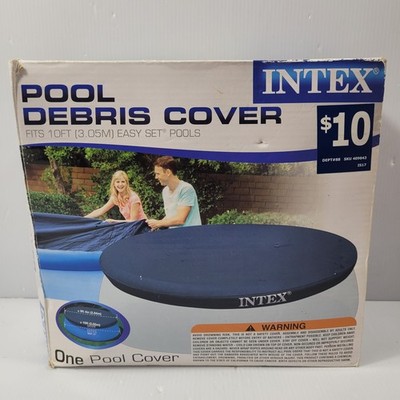 INTEX 28021E Pool Cover | 10ft Round Easy Set Pools | 12in Overhang | Open Box