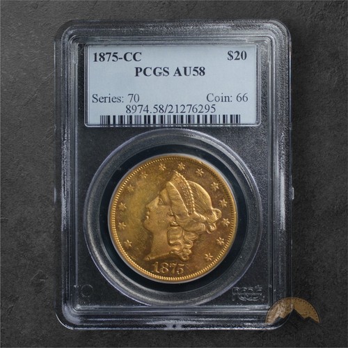 1875-CC Gold Liberty Double Eagle $20 -PCGS AU58 - Carson City