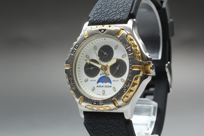 Vintage 1992 Exc+5 Seiko Alba V33F-6B70 Triple Calendar Sun Moon Qz Herrenuhr...