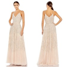 Mac Duggal New Embellished V Neck Sleeveless Gown Size 6