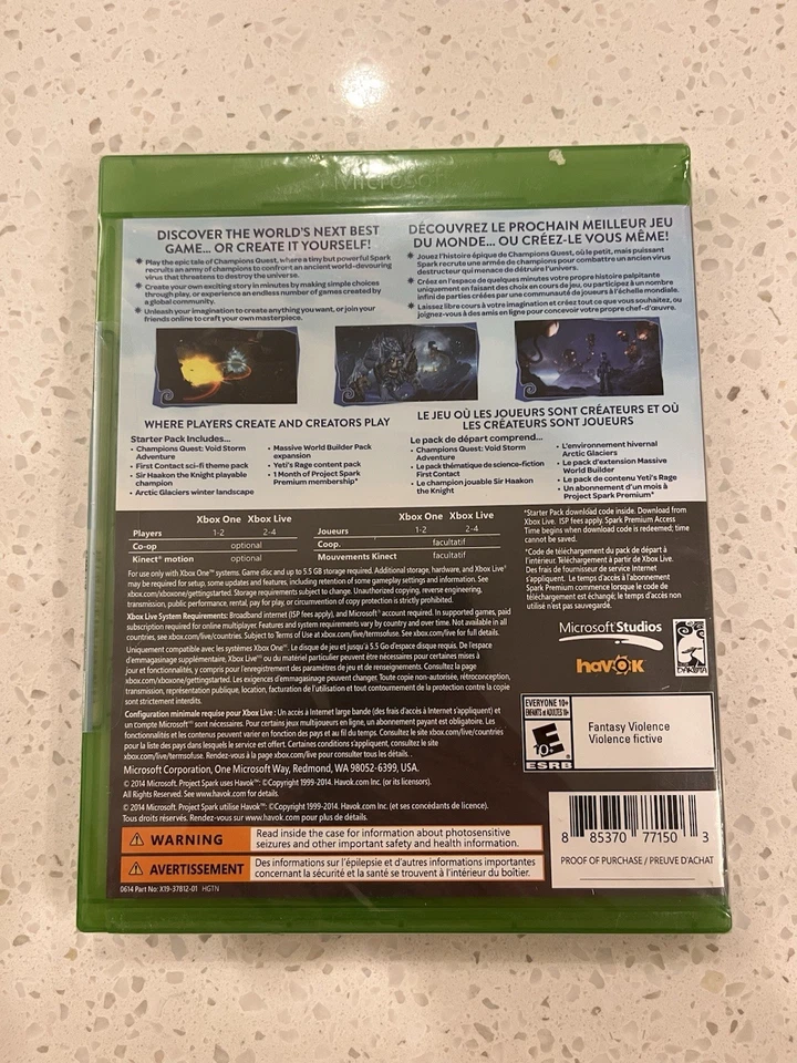 Project Spark (Xbox One, 2014) NEW SEALED - Image 2 of 2