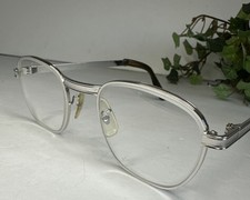 Vntg 80s Titmus USA Square Single Bar Metal Eyeglass Frame Silvertone Size 50-24
