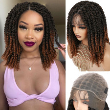 Full Lace Short Passion Twist Wig with Baby Hair Lace Front Knotless Braided Twi