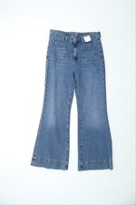 M&S Women's Flare Jeans Blue Pockets High Rise