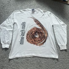 Vintage 90s 1994 Nine Inch Nails Further Down The Spiral Long Sleeve Tshirt Sz L