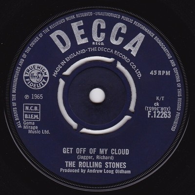 7  Rolling Stones Get Off Of My Cloud F12263 DECCA 00080