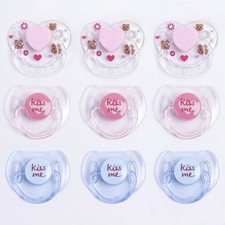 3pcs Magnetic Pacifiers Soother Nipple for Reborn Baby Dolls Kits DIY Accessory
