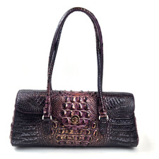 NWT BRAHMIN Dayan Melbourne Leather Satchel Bag in Fig Jam