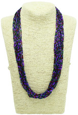 New Multi Strand Purple Bohemian Glass Necklace BG9